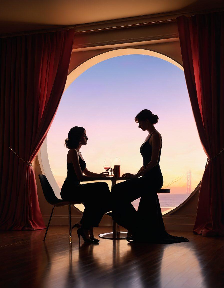 An evocative film reel unwinding, revealing artistic frames from iconic adult films, intertwined with abstract, sensual shapes and vibrant colors. Soft glow lighting creates an intimate atmosphere, with silhouettes of passionate couples subtly featured in the background. The scene is framed by elegant curtains, suggesting a private viewing experience. super-realistic. vibrant colors. intimate ambiance.